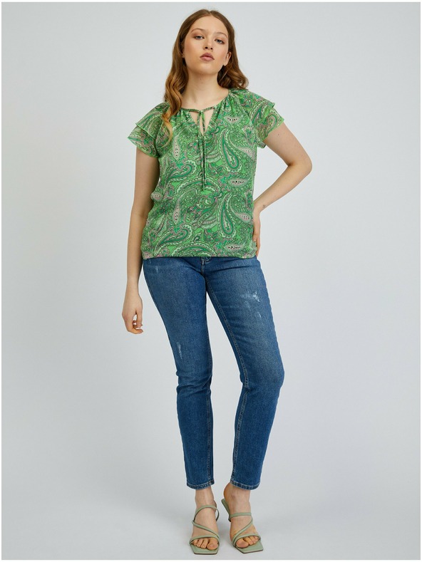 Orsay Zelena ženska bluza s uzorkom ORSAY