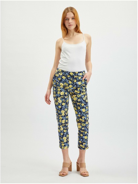 Orsay Žuto-plave ženske skraćene hlače cvjetnog uzorka ORSAY