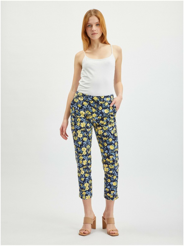 Orsay Žuto-plave ženske skraćene hlače cvjetnog uzorka ORSAY