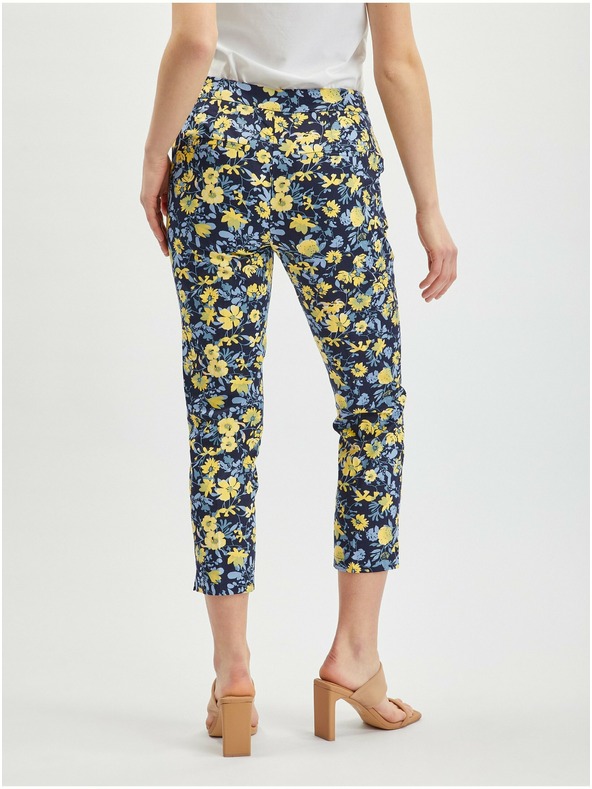 Orsay Žuto-plave ženske skraćene hlače cvjetnog uzorka ORSAY