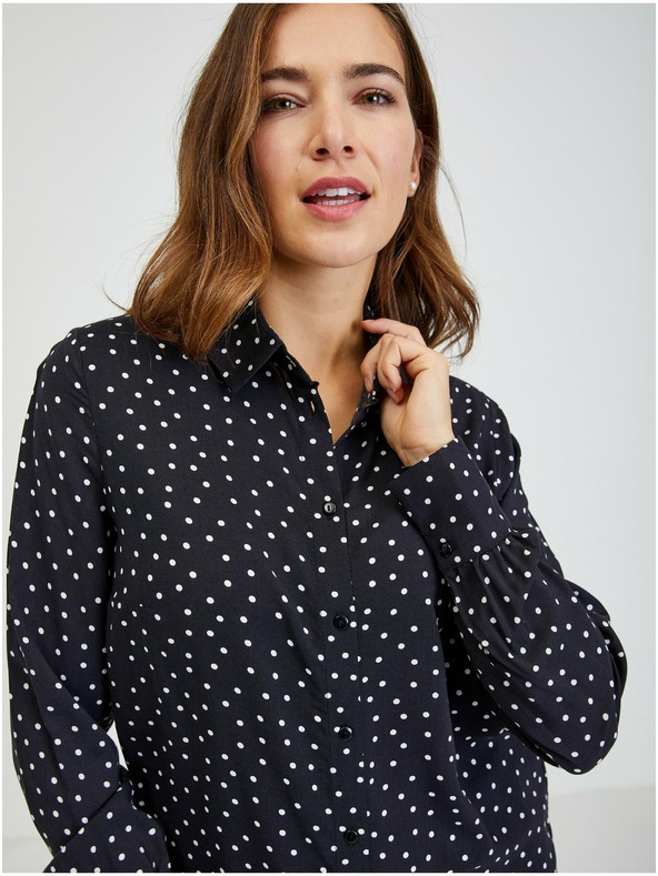 Orsay Crna ženska košulja s točkicama ORSAY