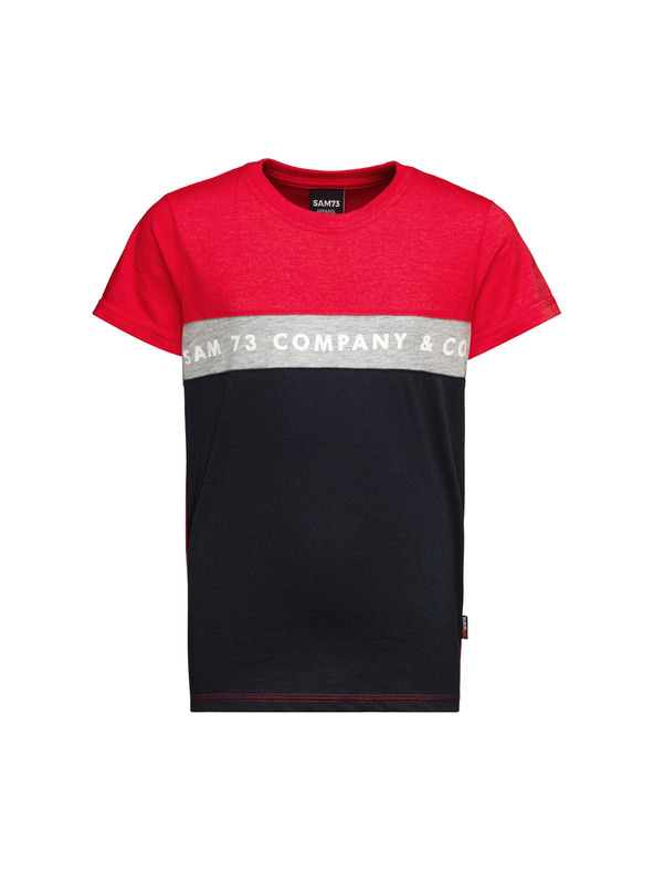 Sam 73 Plavo-crvena dječačka majica s natpisom SAM 73