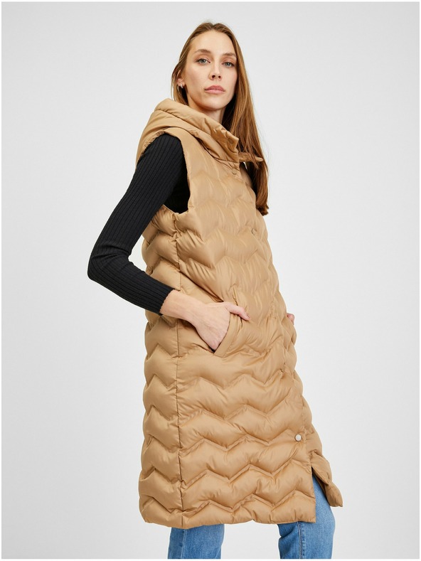 Orsay Smeđi ženski prošiveni prsluk ORSAY