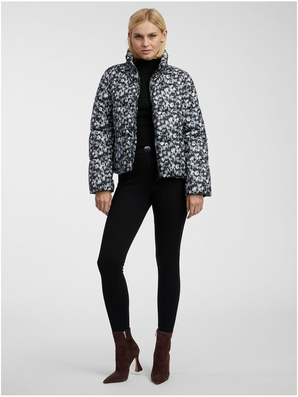 Orsay Sivo-crna ženska prošivena jakna s uzorkom ORSAY