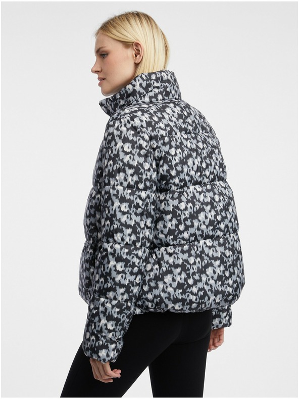 Orsay Sivo-crna ženska prošivena jakna s uzorkom ORSAY