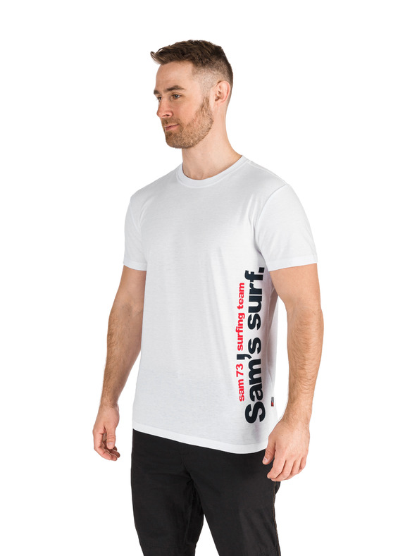 Sam 73 Bijela muška majica s printom SAM 73