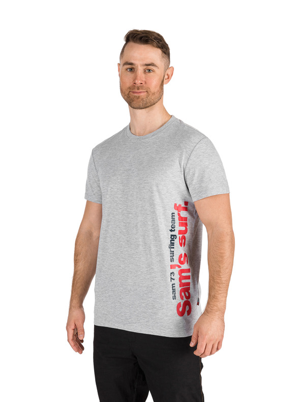 Sam 73 Svijetlo siva muška majica s printom SAM 73