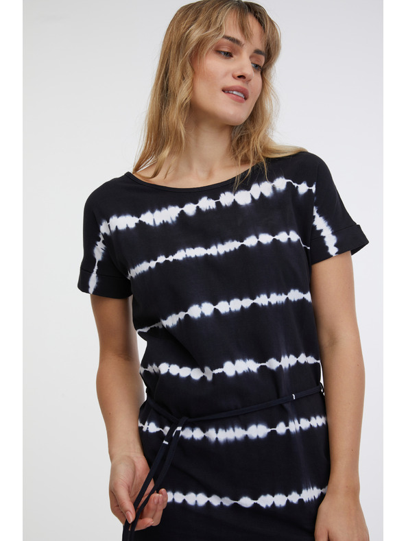 Sam 73 Bijelo-crna ženska haljina s uzorkom SAM 73 Raquel