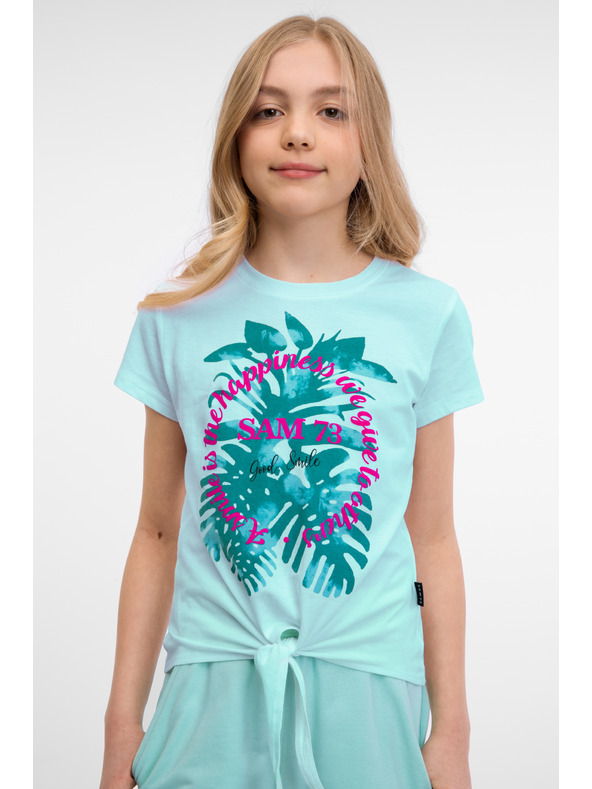 Sam 73 Djevojačka majica kratkih rukava mint boje SAM 73 Kiara