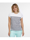 Sam 73 Bijela ženska majica na pruge SAM 73 Mercedes
