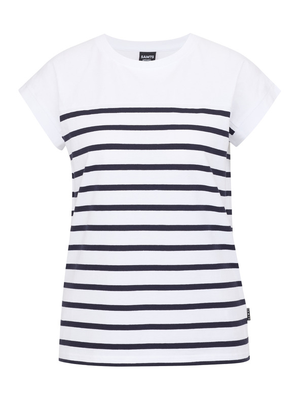 Sam 73 Bijela ženska majica na pruge SAM 73 Mercedes