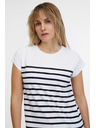 Sam 73 Bijela ženska majica na pruge SAM 73 Mercedes