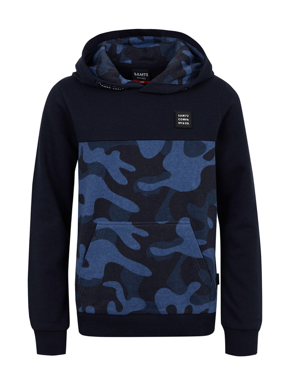 Sam 73 Tamnoplava dječačka majica s kapuljačom s uzorkom SAM 73 Danny