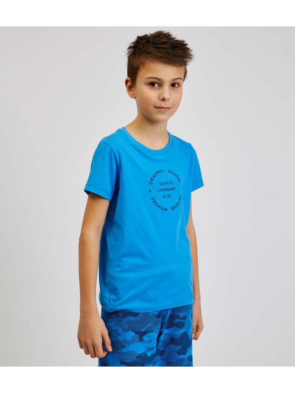 Sam 73 Plava dječačka pamučna majica s printom SAM73 Pyrop