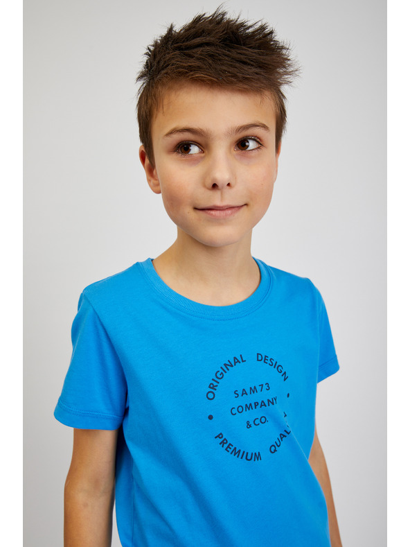 Sam 73 Plava dječačka pamučna majica s printom SAM73 Pyrop