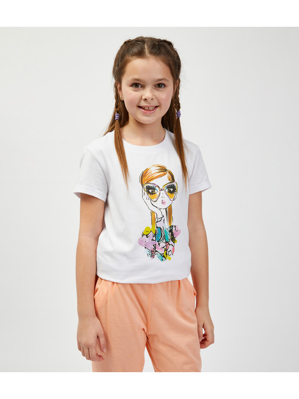 Sam 73 Bijela majica za djevojčice s printom SAM73 Mora