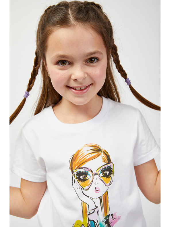 Sam 73 Bijela majica za djevojčice s printom SAM73 Mora