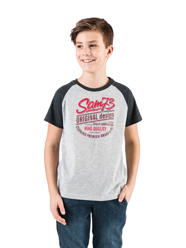 Sam 73 Siva majica za dječake s printom SAM 73