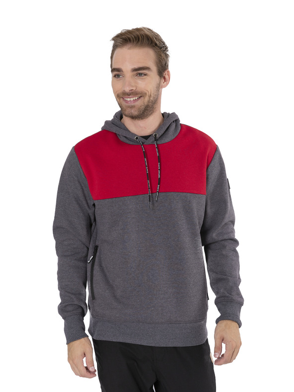 Sam 73 Crveno-siva muška majica s kapuljačom SAM 73 August