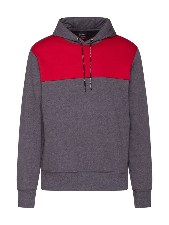 Sam 73 Crveno-siva muška majica s kapuljačom SAM 73 August