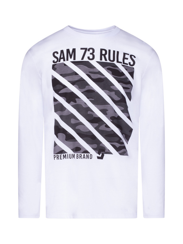 Sam 73 Bijela muška majica s printom SAM 73