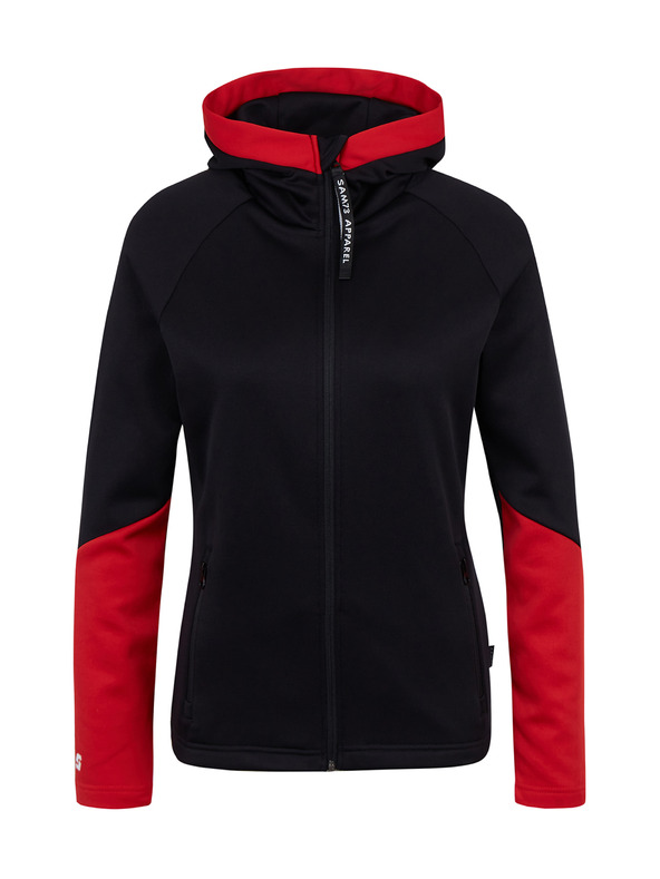 Sam 73 Crveno-crna ženska majica s kapuljačom na patentni zatvarač SAM 73 Marta