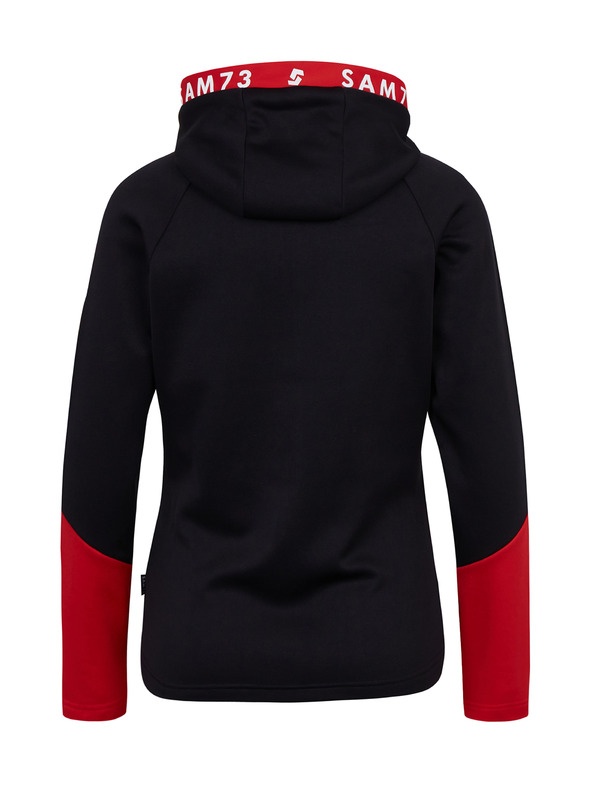 Sam 73 Crveno-crna ženska majica s kapuljačom na patentni zatvarač SAM 73 Marta