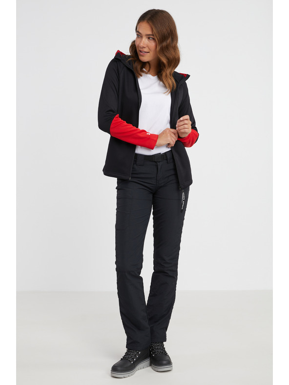 Sam 73 Crveno-crna ženska majica s kapuljačom na patentni zatvarač SAM 73 Marta