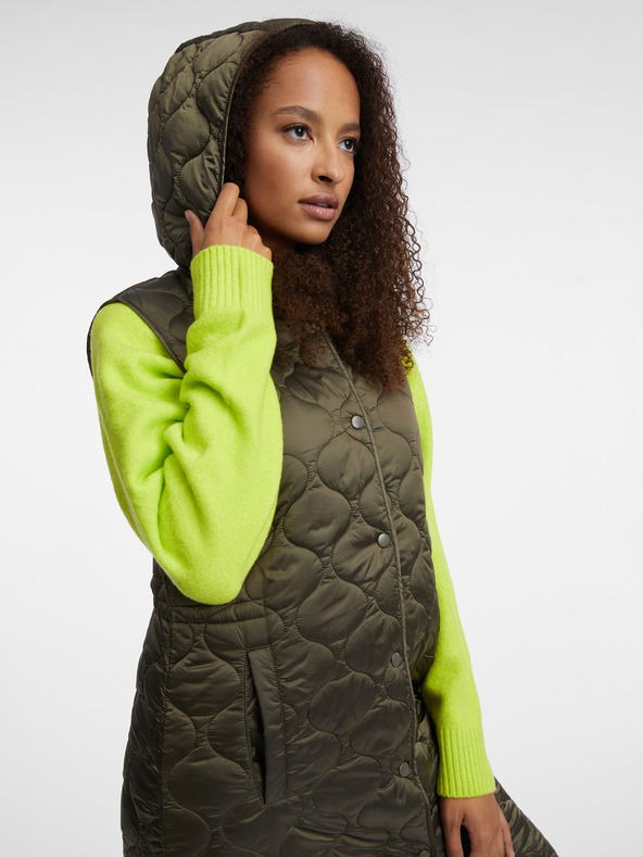 Orsay Kaki ženski dugi prošiveni prsluk ORSAY