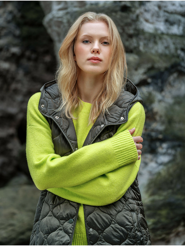 Orsay Kaki ženski dugi prošiveni prsluk ORSAY