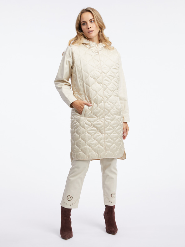 Orsay Bež ženski dugi prošiveni prsluk ORSAY