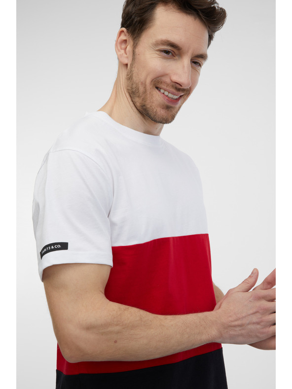 Sam 73 Bijelo-crvena muška majica kratkih rukava SAM 73 Norman