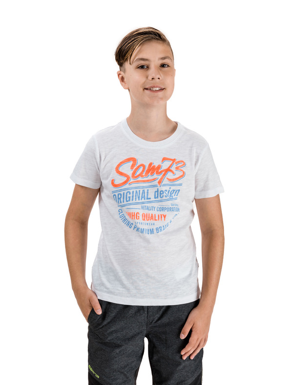 Sam 73 Bijela majica za dječake SAM 73 Archie