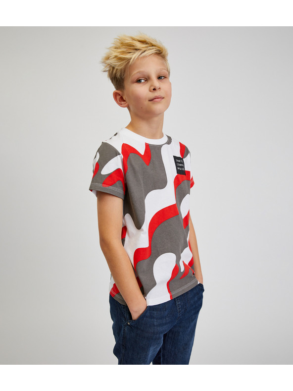 Sam 73 Sivo-crvena dječačka majica s uzorkom SAM 73 Oscar