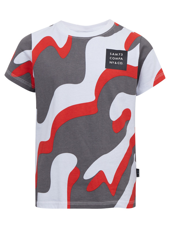 Sam 73 Sivo-crvena dječačka majica s uzorkom SAM 73 Oscar