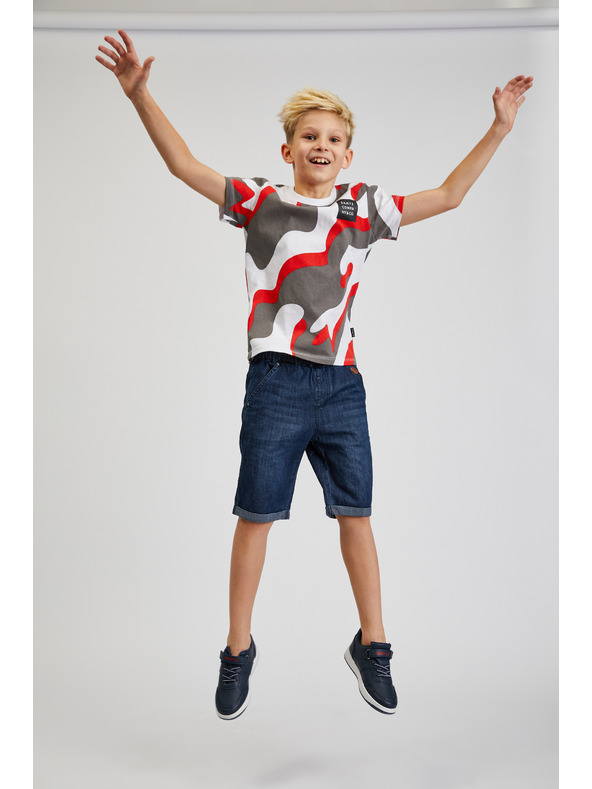 Sam 73 Sivo-crvena dječačka majica s uzorkom SAM 73 Oscar