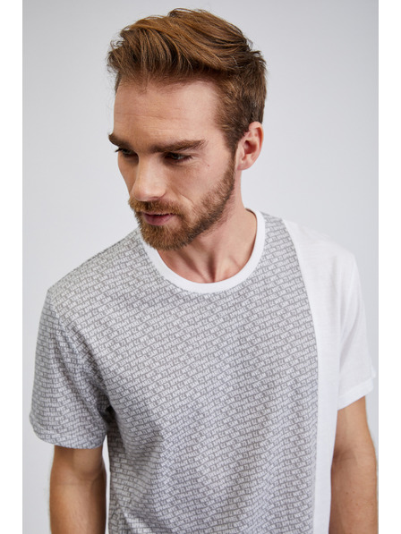 Sam 73 Svijetlo siva muška majica s uzorkom SAM 73 Paul