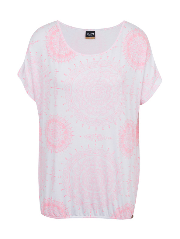 Sam 73 Bijelo-ružičasta ženska majica s uzorkom SAM73 Taurus