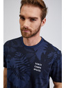 Sam 73 Tamnoplava muška majica s uzorkom SAM73 Sculptor