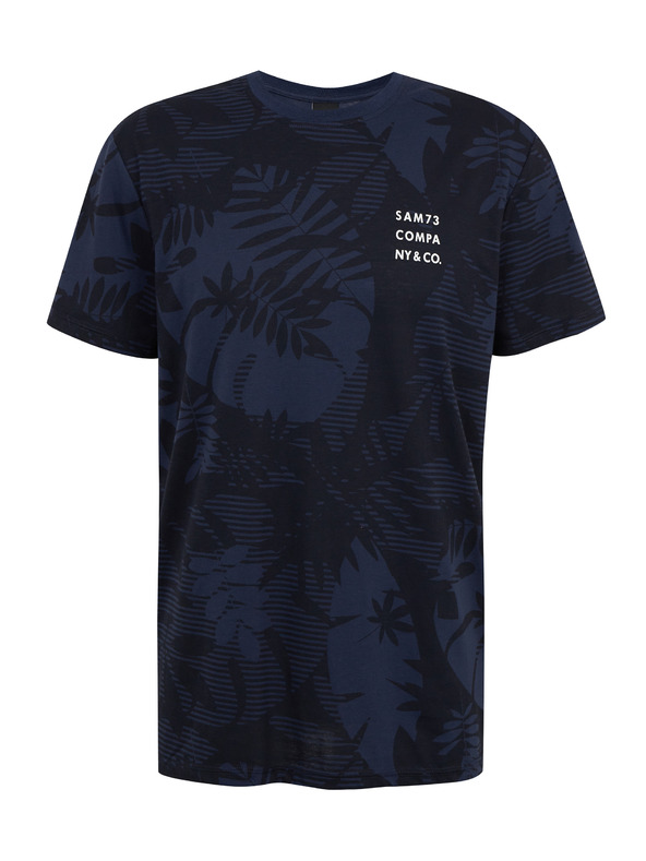 Sam 73 Tamnoplava muška majica s uzorkom SAM73 Sculptor