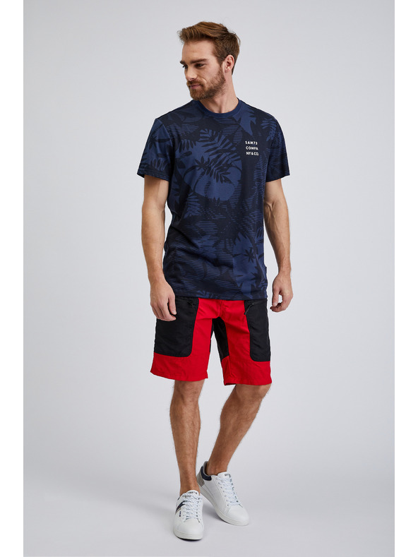 Sam 73 Tamnoplava muška majica s uzorkom SAM73 Sculptor