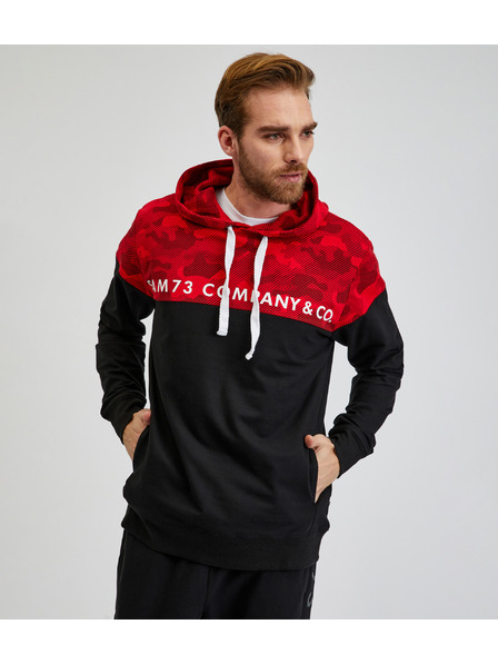 Sam 73 Crveno-crna muška majica s kapuljačom SAM73 Aquamarine