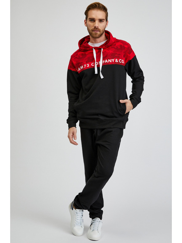 Sam 73 Crveno-crna muška majica s kapuljačom SAM73 Aquamarine