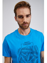 Sam 73 Plava muška pamučna majica s printom SAM73 Almandit