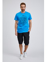 Sam 73 Plava muška pamučna majica s printom SAM73 Almandit