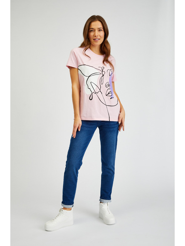 Sam 73 Roza ženska majica s printom SAM73 Musca