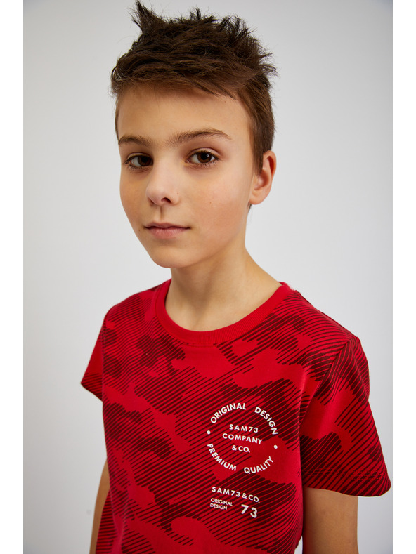 Sam 73 Crvena dječačka pamučna vojna majica SAM73 Hydrus