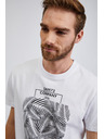 Sam 73 Bijela muška pamučna majica s printom SAM73 Almandit