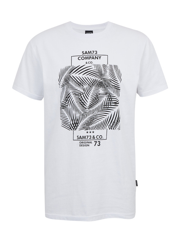 Sam 73 Bijela muška pamučna majica s printom SAM73 Almandit