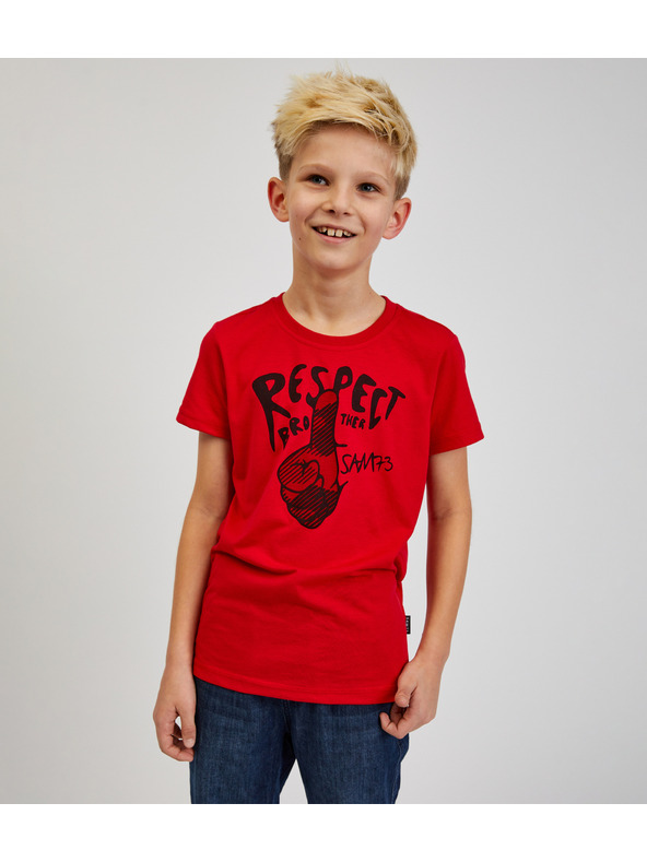Sam 73 Crvena dječačka majica s printom SAM73 Scutum